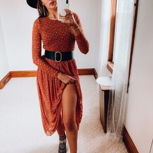 Free people Hello And Goodbye Mesh Midi Dress